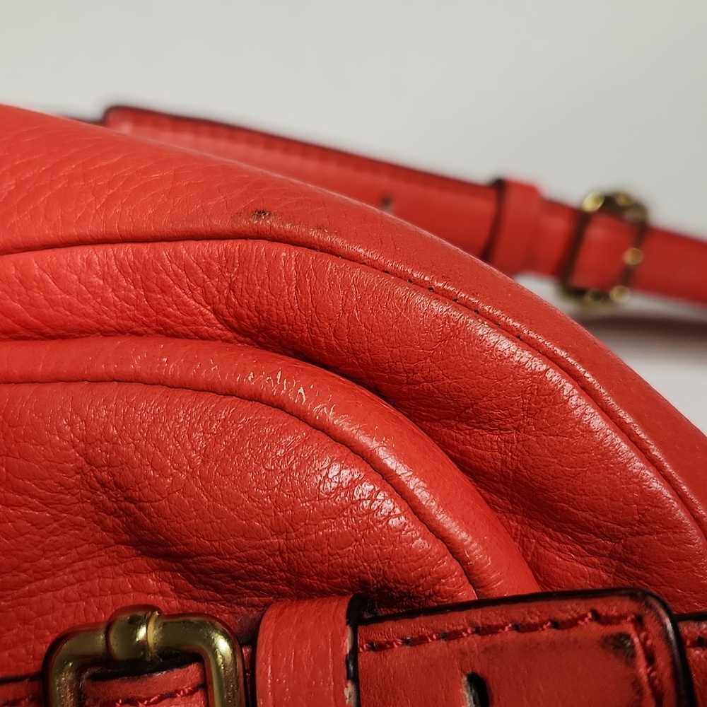 #203 COACH Orange Leather Anabelle Saddle Bag. Preloved Item Sold As Is - Picture 5 of 6